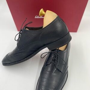 Salvatore Ferragamo Black Leather Men's Derbys